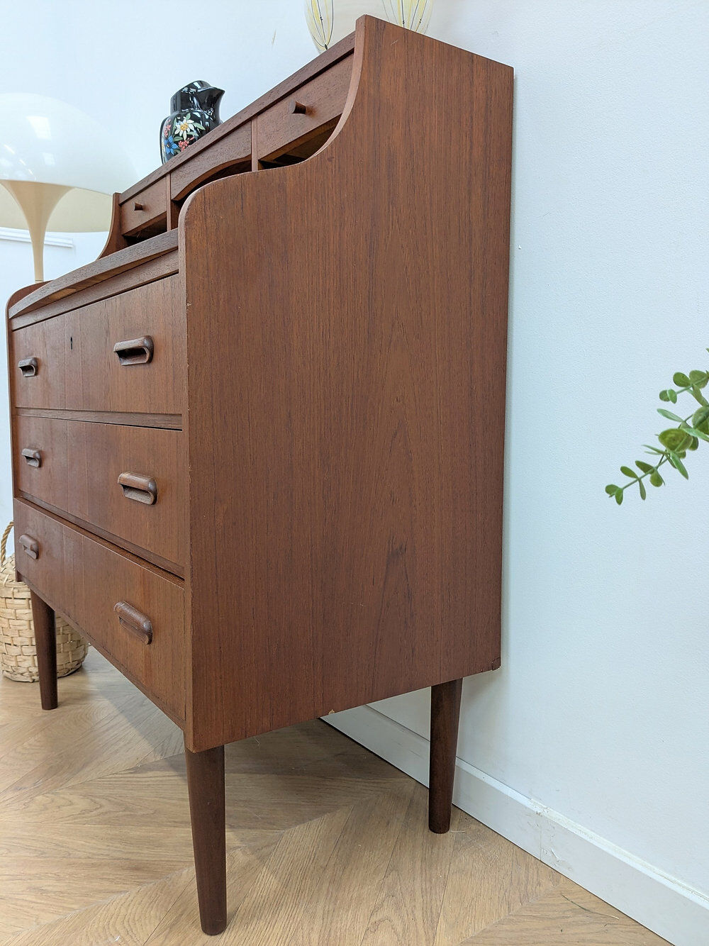 Secrétaire vintage scandinave en teck