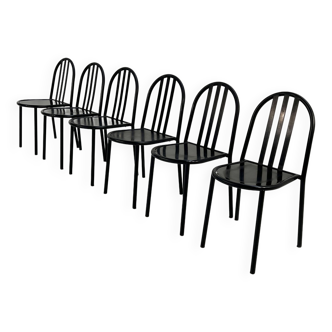 Set of 6 chairs Nr 222 by Robert Mallet Stevens producer palluco italia, 1980