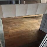 Large vintage tufted velvet mirror