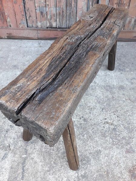 Massive wooden bench