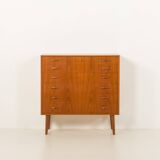 Scandinavian teak chest of drawers by Johannes Sorth for Nexo Mobelfabrik.