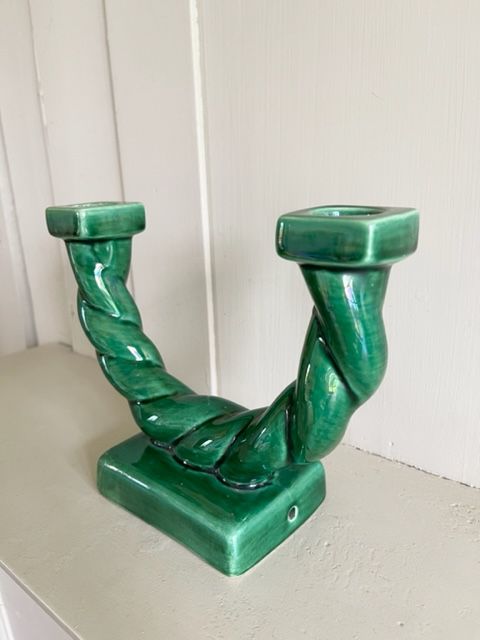 Double ceramic candle holder Longchamp France