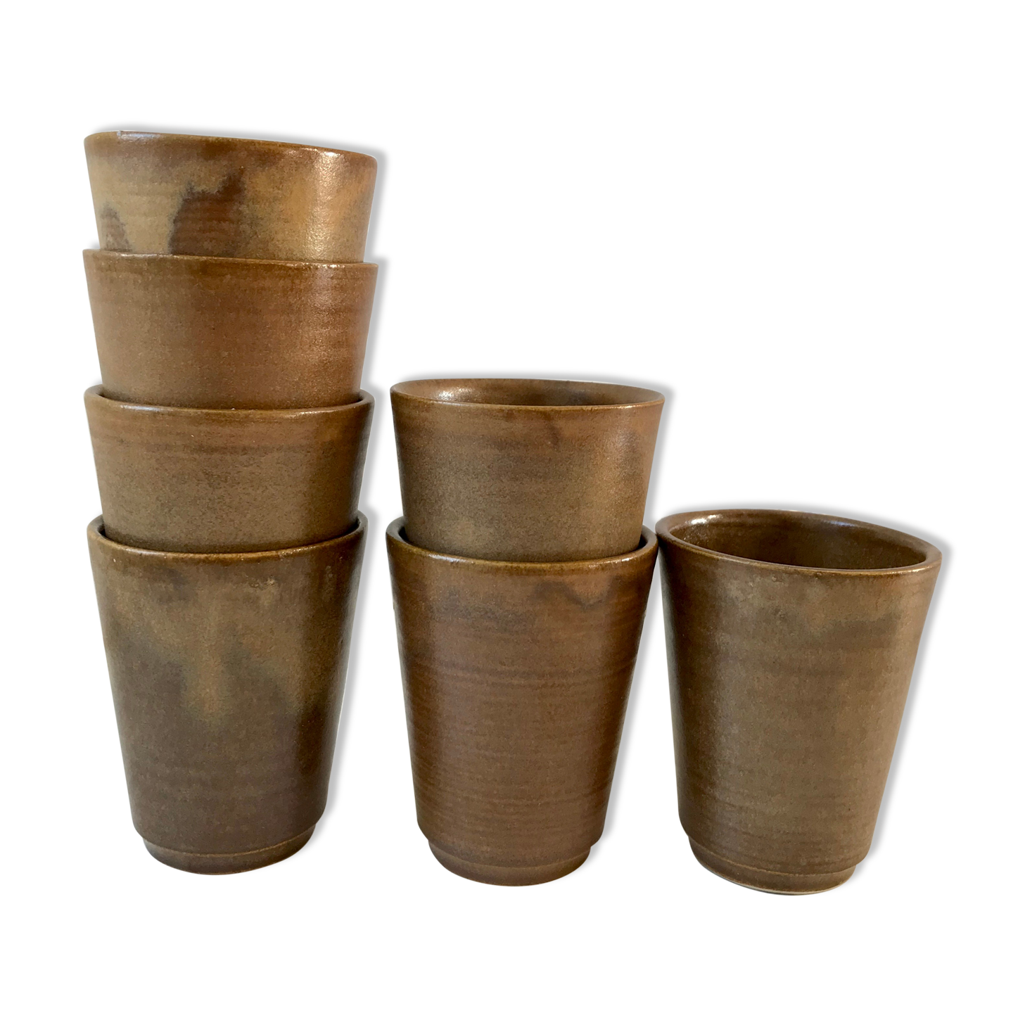 Lot de 7 verres en grès Digoin