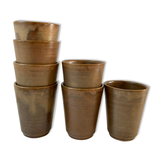 Lot de 7 verres en grès Digoin
