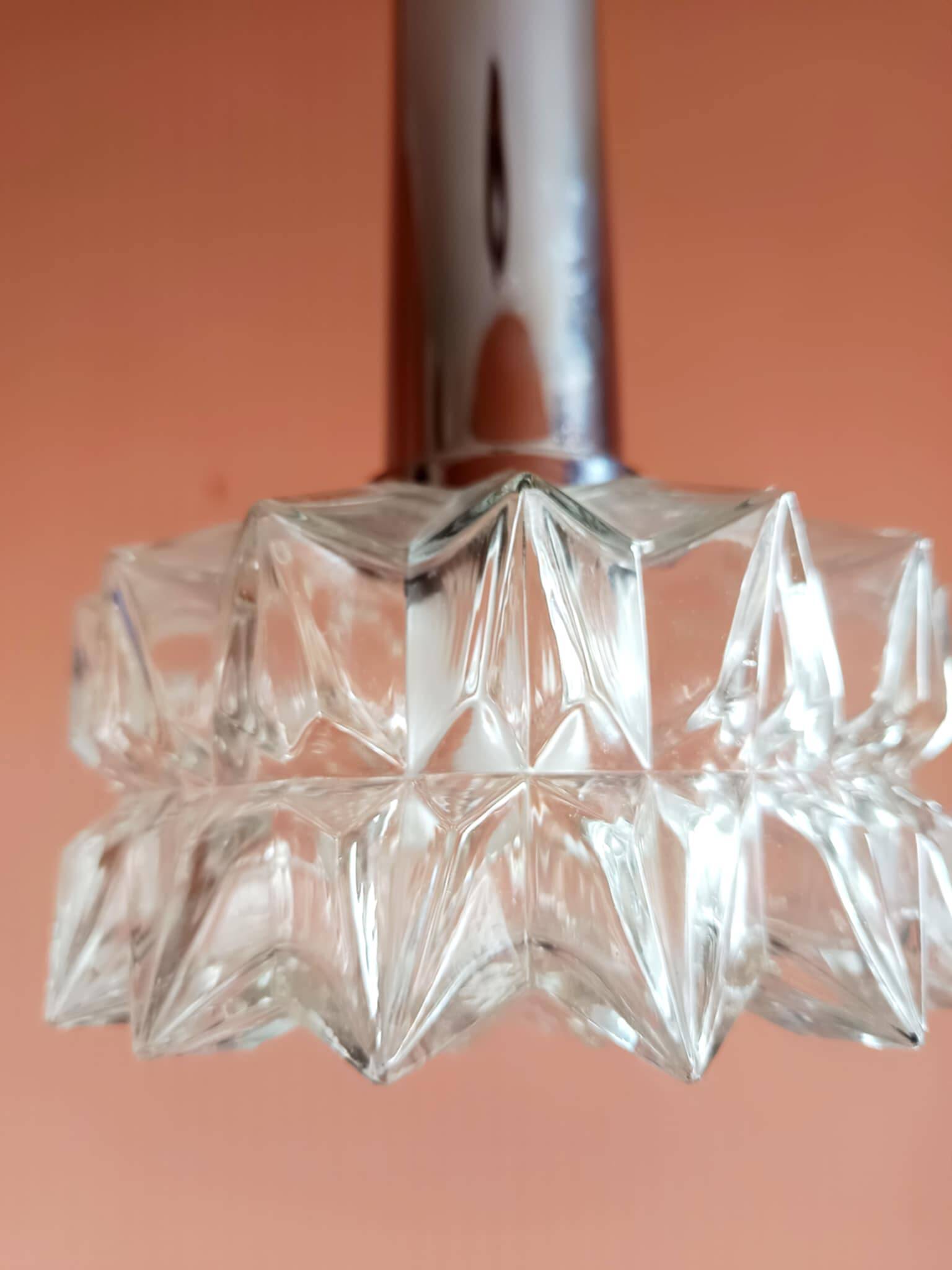 Suspension space age chrome and glass Germany 1970