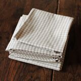 Set of 6 Vichy beige napkins