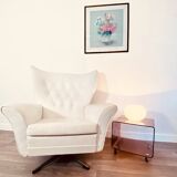 White leather armchair from the 70s