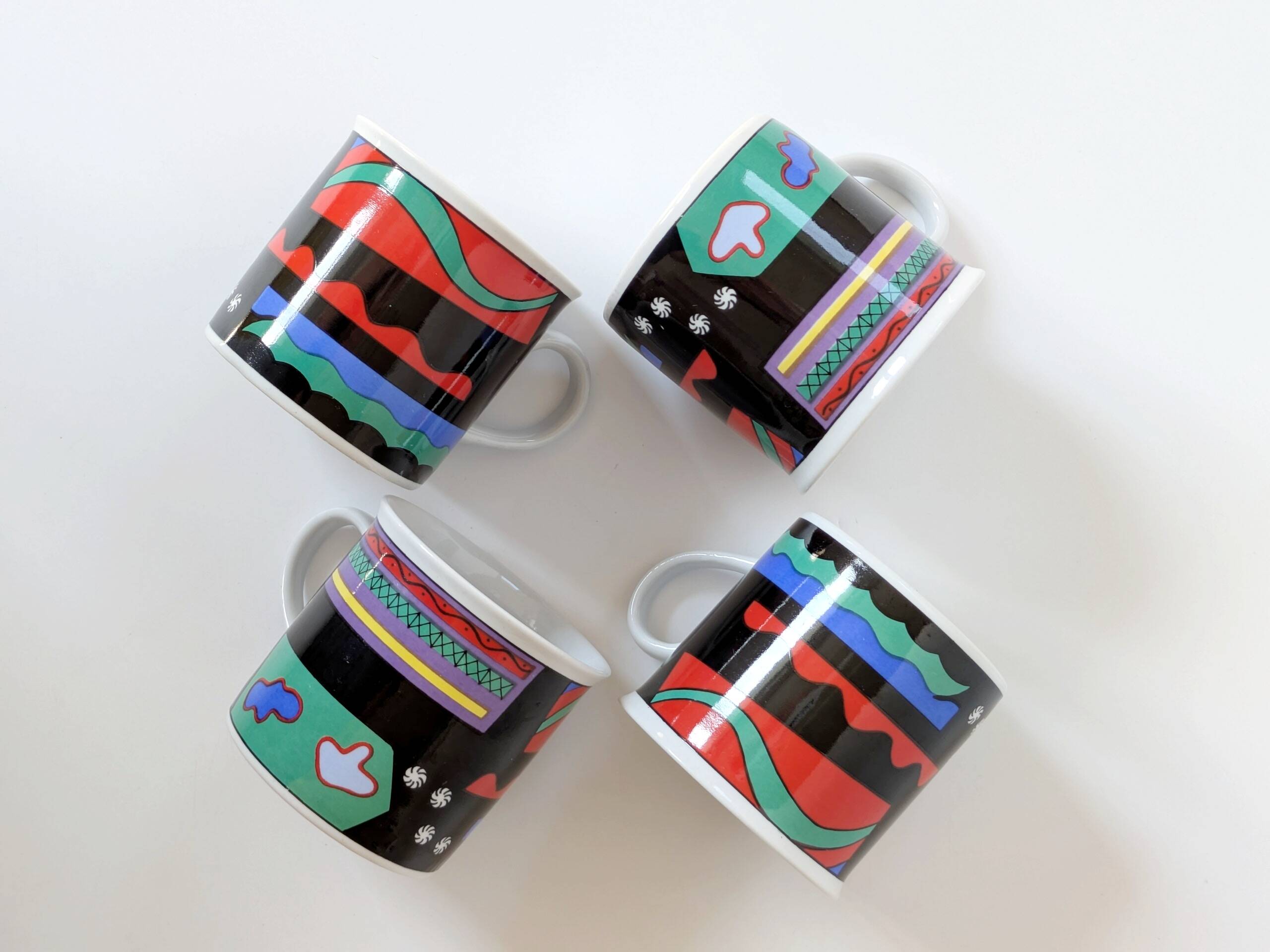 Memphis-style porcelain coffee service, Burg Lindau, 1980s
