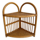 Vintage bamboo and rattan corner shelf
