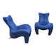 Pair of "Balou" armchairs by Jane Worthington for Leolux in leather, 1980