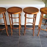Série de 4 tabourets de bistrot vintage, années 70