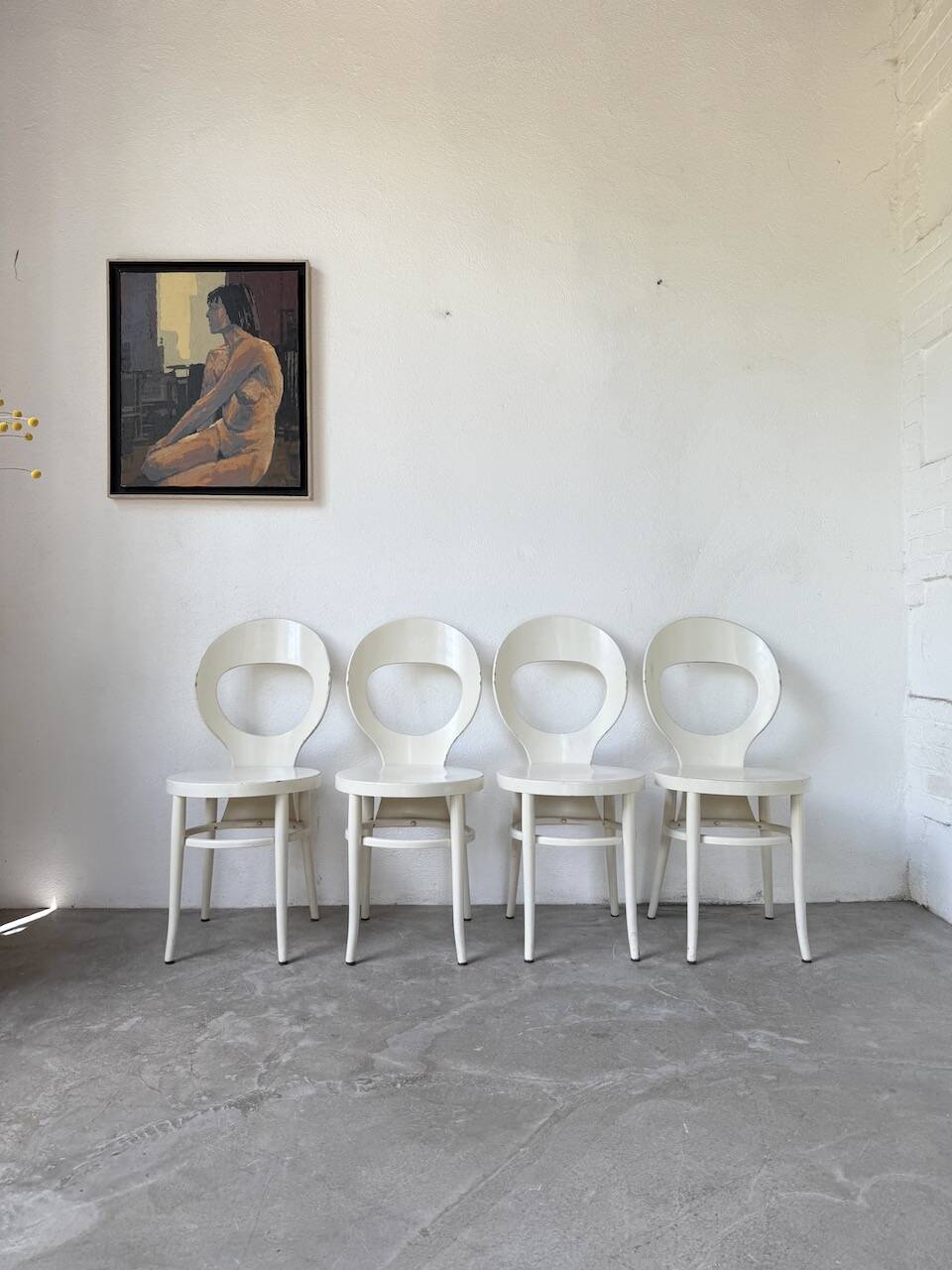 Set of 4 Baumann bistro chairs, Mouette model
