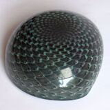 Vide poche bullicante et filigrana vert moucheté d’or, Murano 1950.