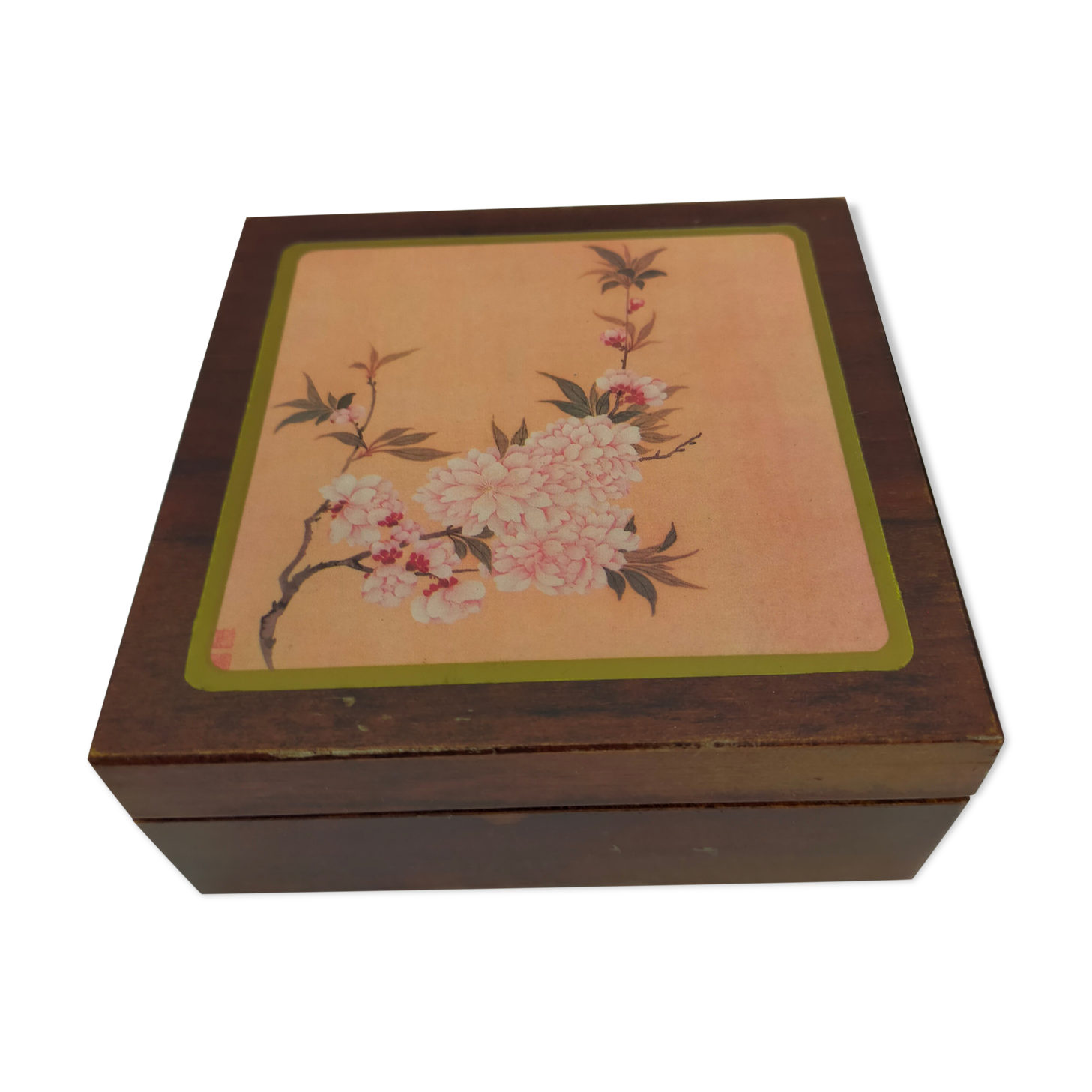 Asian wooden coaster in box