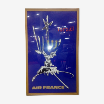 Affiche Air France Georges Mathieu Israël années 1960