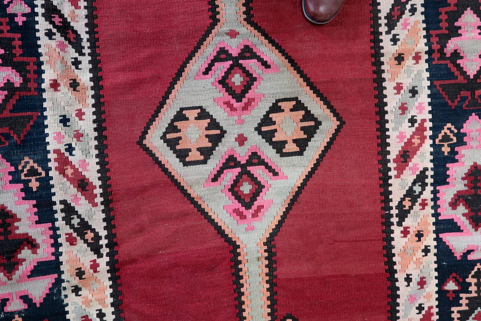 Kilim afghan Herati vintage fait main 160 cm x 371 cm, années 1960