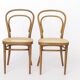 Pair of Vintage Thonet Model 14 Chairs | Radomsko Bentwood Dining Chairs |