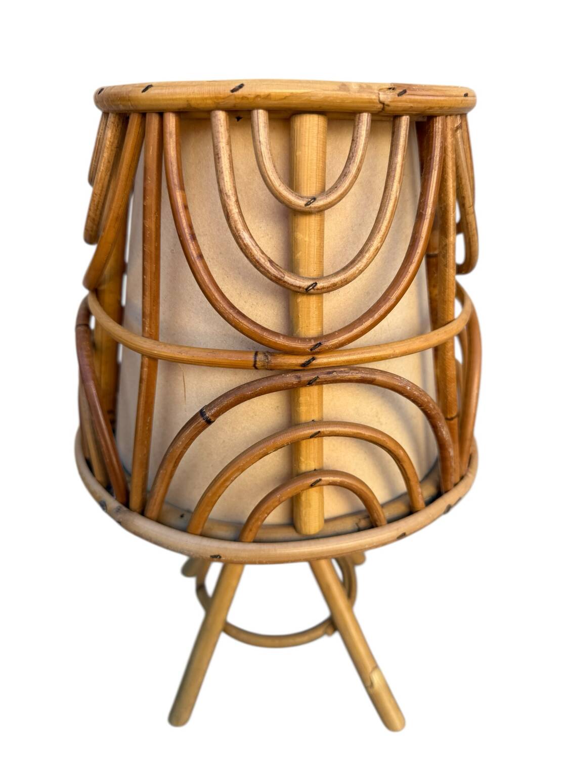 Set of 3 rattan lamps from the 1960s France