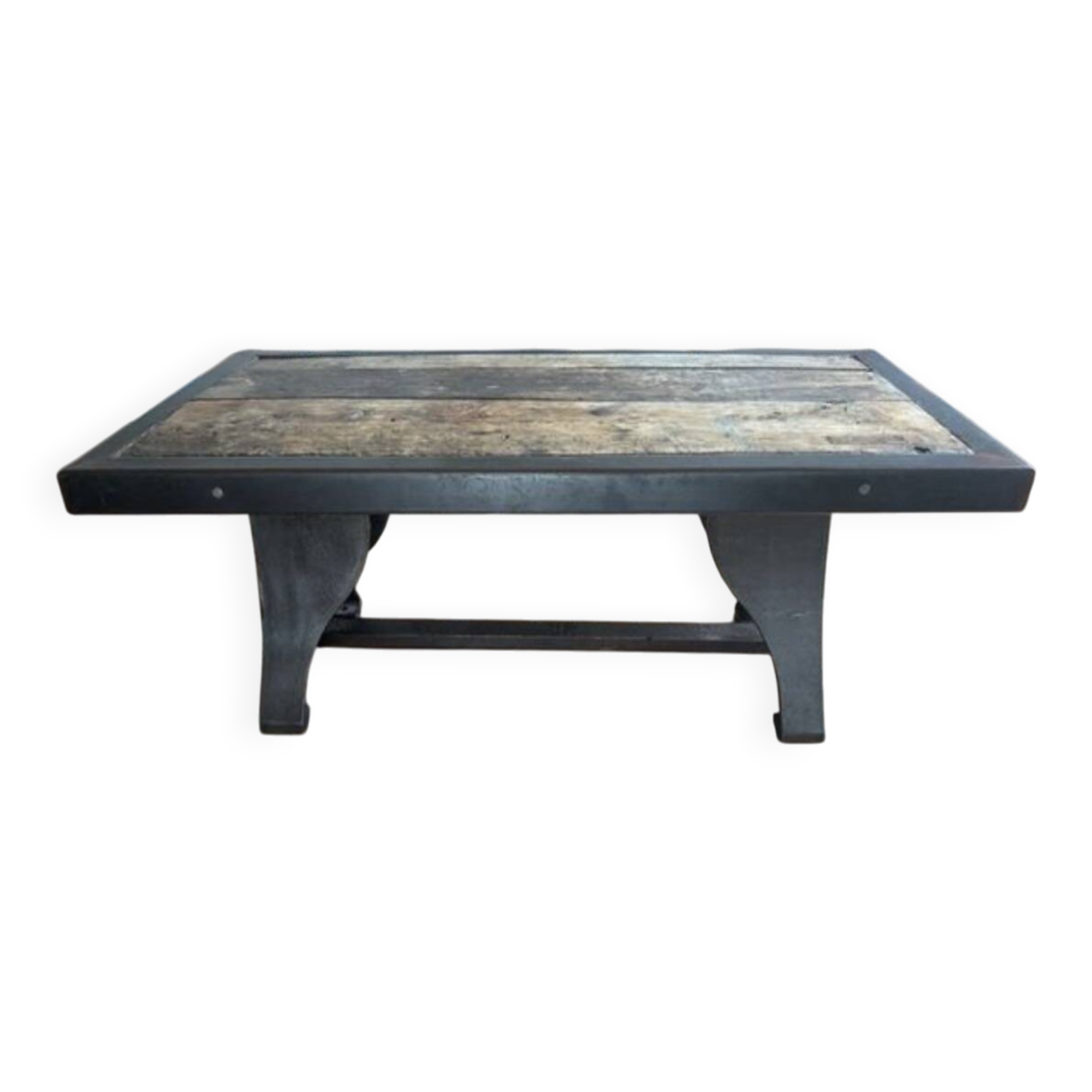 Industrial style dining table wood and metal