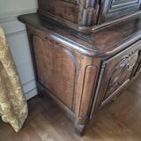 Louis XV period 18th century two-part sideboard in solid oak with glass