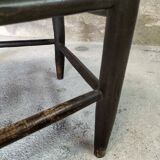 High back straw armchair