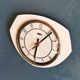 Vintage formica clock octagonal silent wall pendulum "FFR black white ash"
