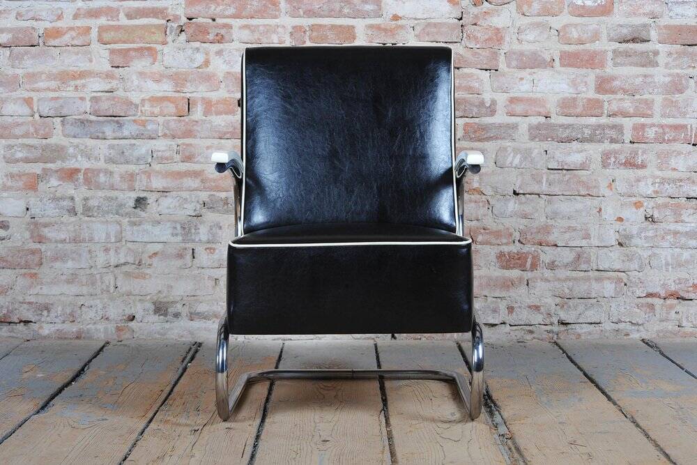 Bauhaus Armchair in Chrome by W. Gispen for Mücke-Melder, Czech, 1930s
