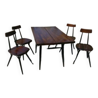 Table 4 chairs Tapiovaara Pirkka 1960