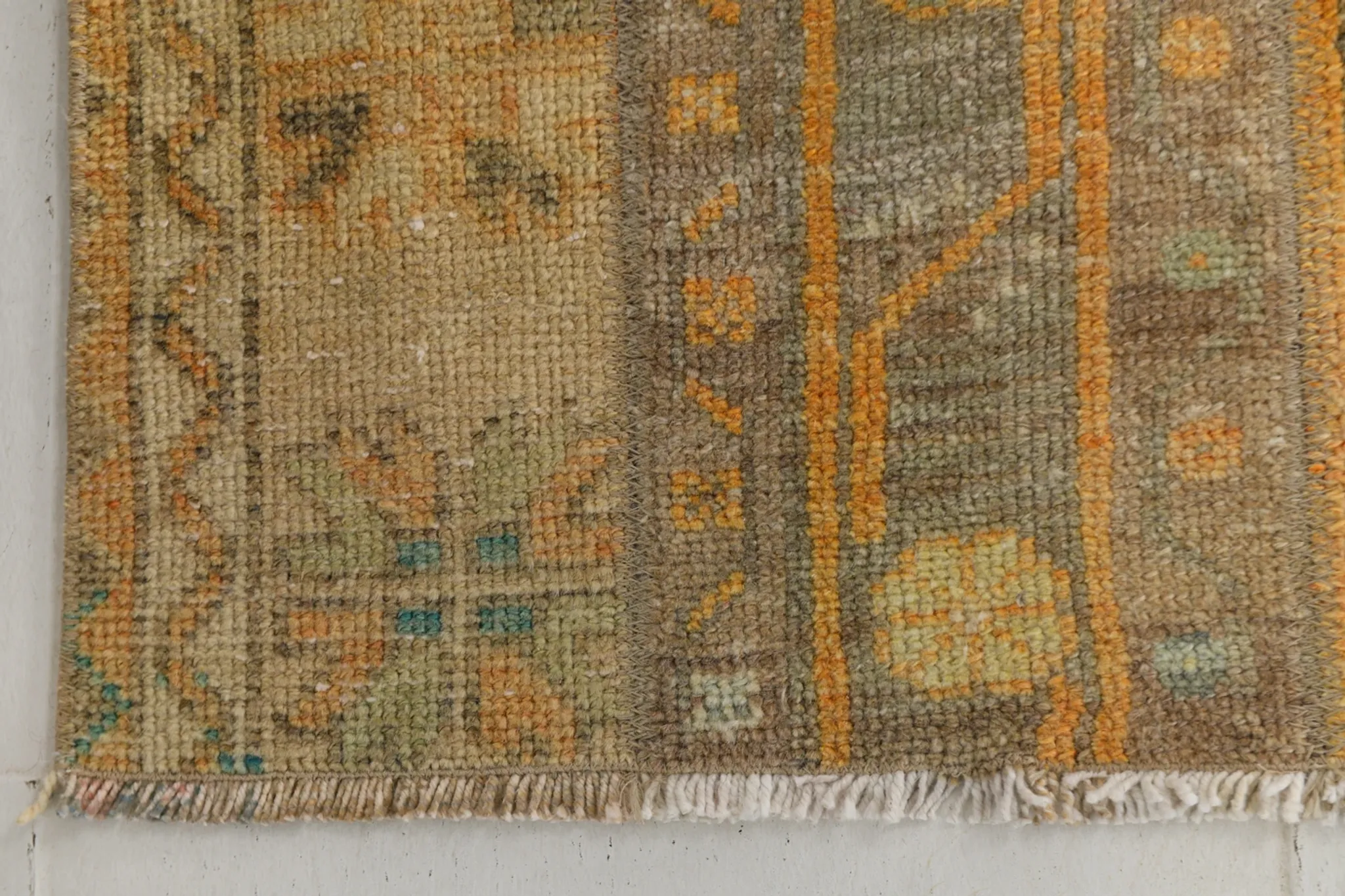 Long Narrow Vintage Persian Runner Rug, Brown & Orange Hallway Rustic Decor