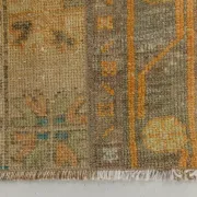 Long Narrow Vintage Persian Runner Rug, Brown & Orange Hallway Rustic Decor
