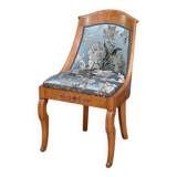 Chaise Gondole en Merisier et Érable moucheté, style Charles X – Milieu XXe