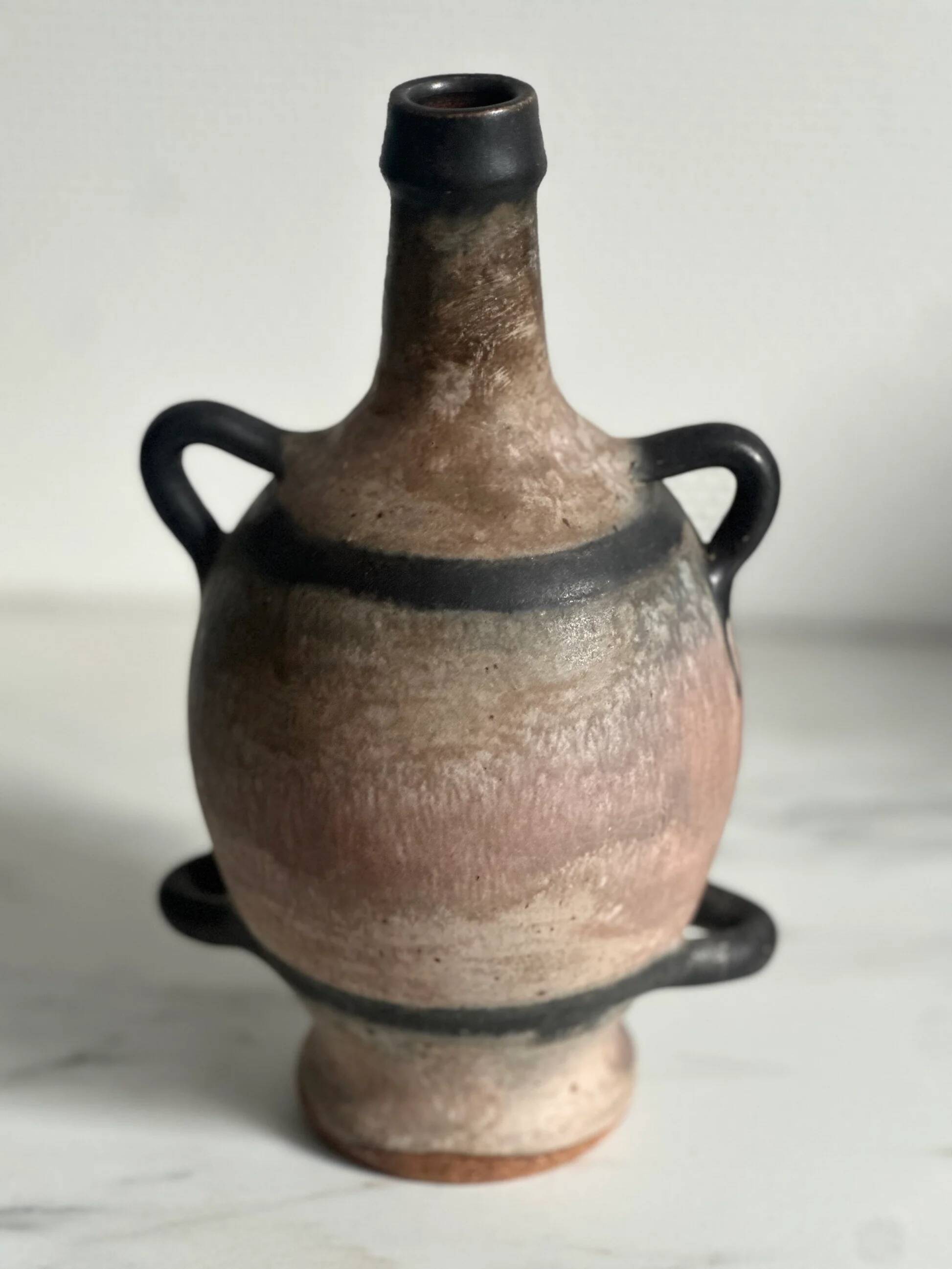Amphora vase with four handles — Willy Biron, Bouffioulx, Belgium, circa 1960
