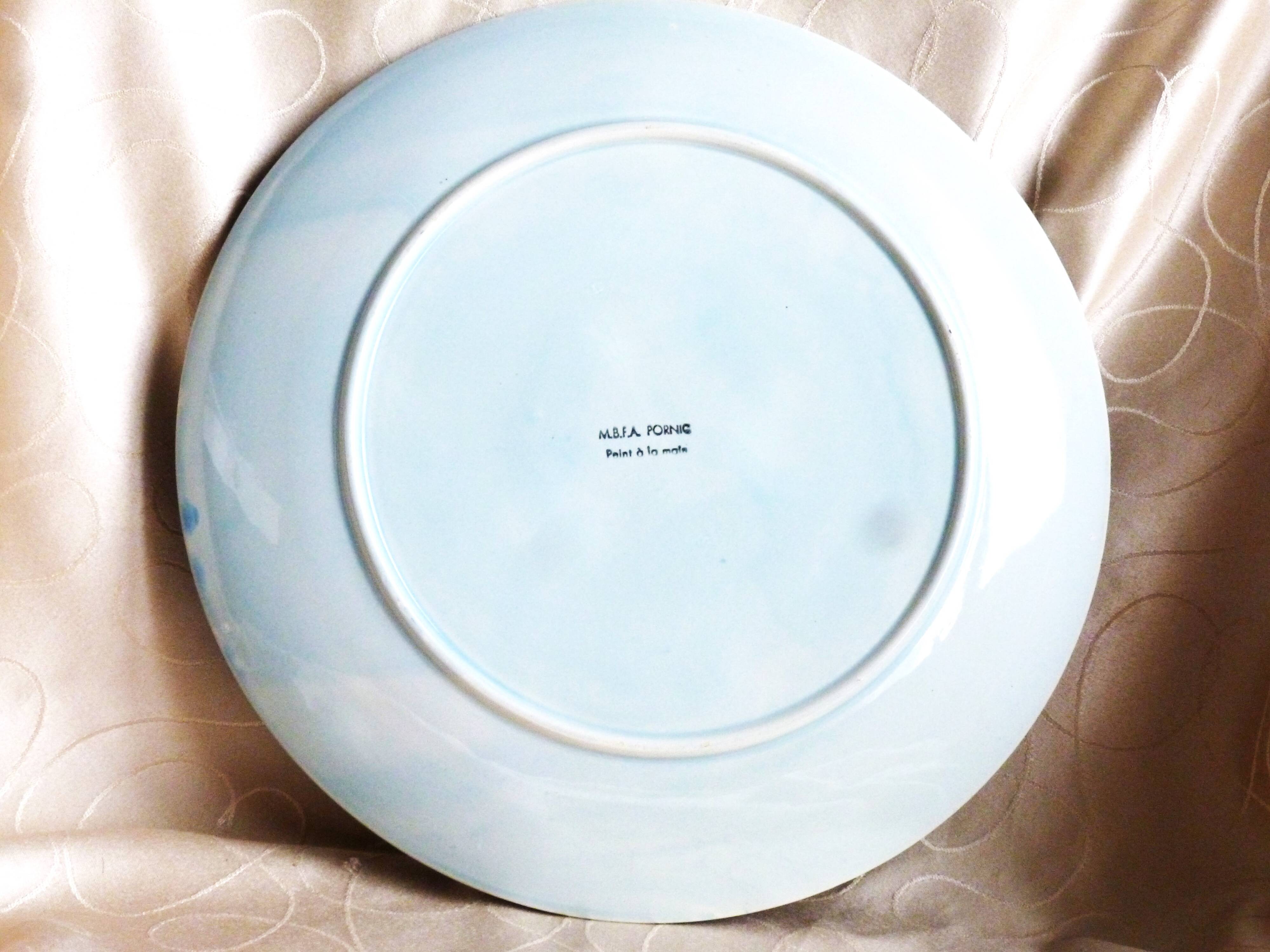 Hand-painted oyster and shellfish presentation plate from Pornic.