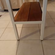 Console industrielle fer et bois exotique