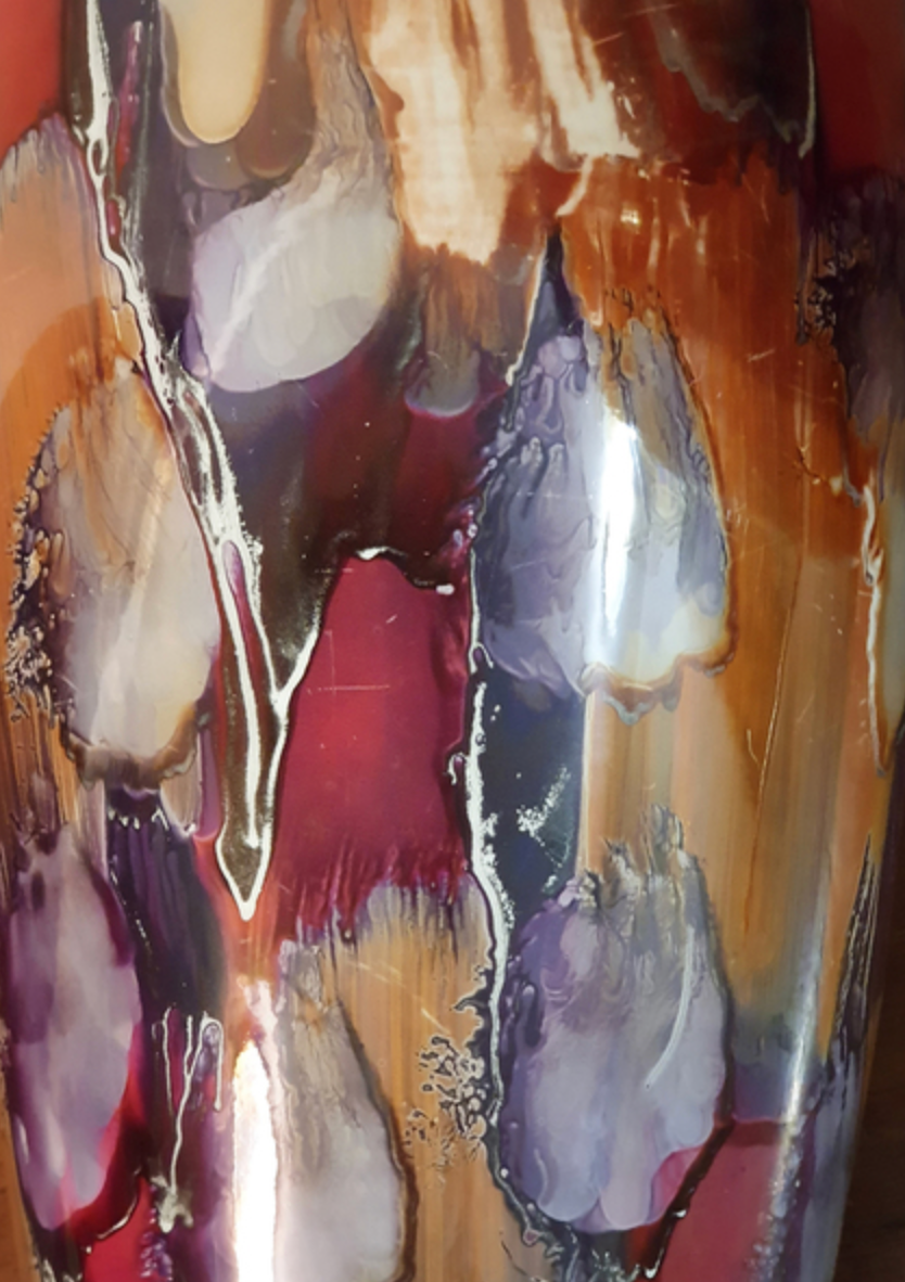 Vase balustre italien céramique en porcelaine colorée années 60