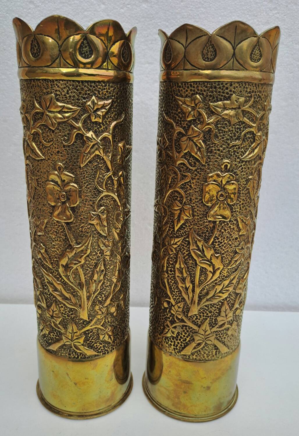 Pair of brass vases
