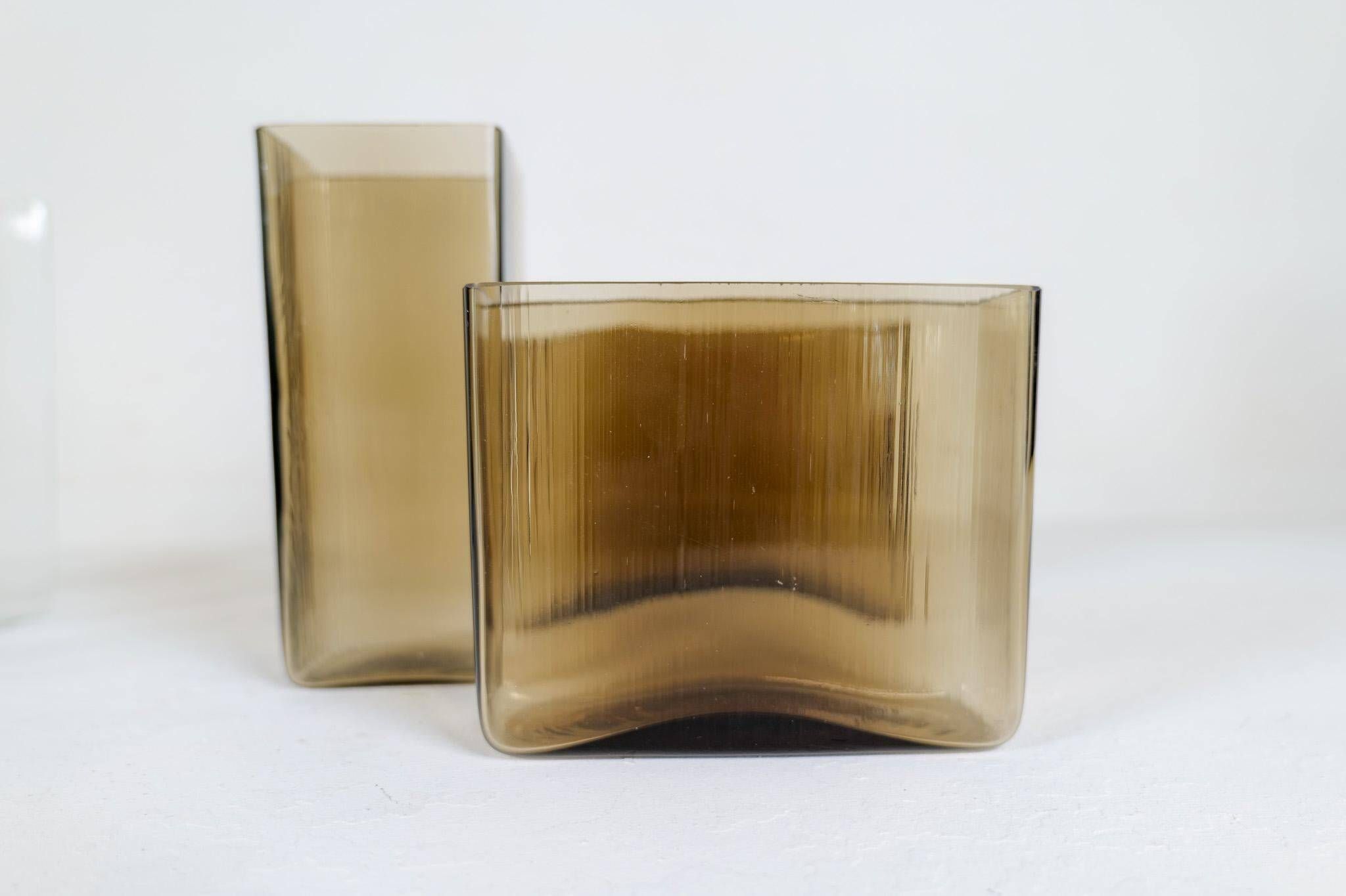 Midcentury Modern collection of ten "Ice" vases by Gullaskruf, Sweden, 1960s.