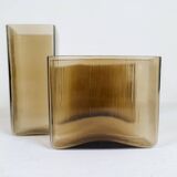 Midcentury Modern collection of ten "Ice" vases by Gullaskruf, Sweden, 1960s.