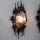 Set of 3 Brutalist Murano glass strips sconces / wall lamps Italy 1970s