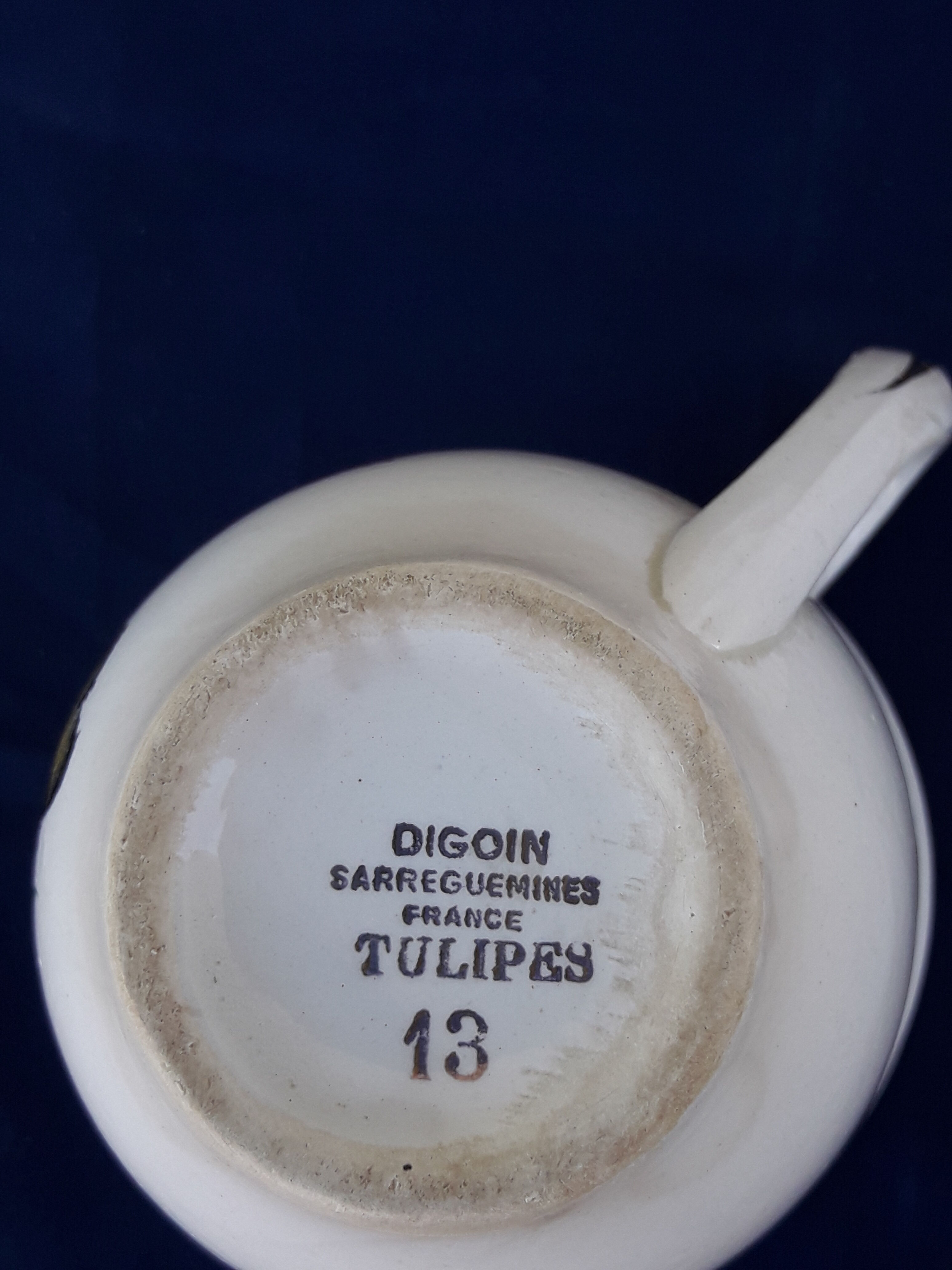 6 cups earthenware Digoin Sarreguemines tulip model No.13