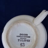 6 cups earthenware Digoin Sarreguemines tulip model No.13