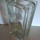 Vintage brick-shaped rectangular glass vase
