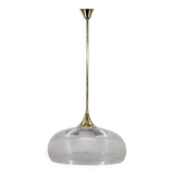 Italian mid-century brass and plastic pendant lamp, 1970s