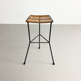 Rattan and Iron Bar Stool by Dennis Lennon, England, c.1950