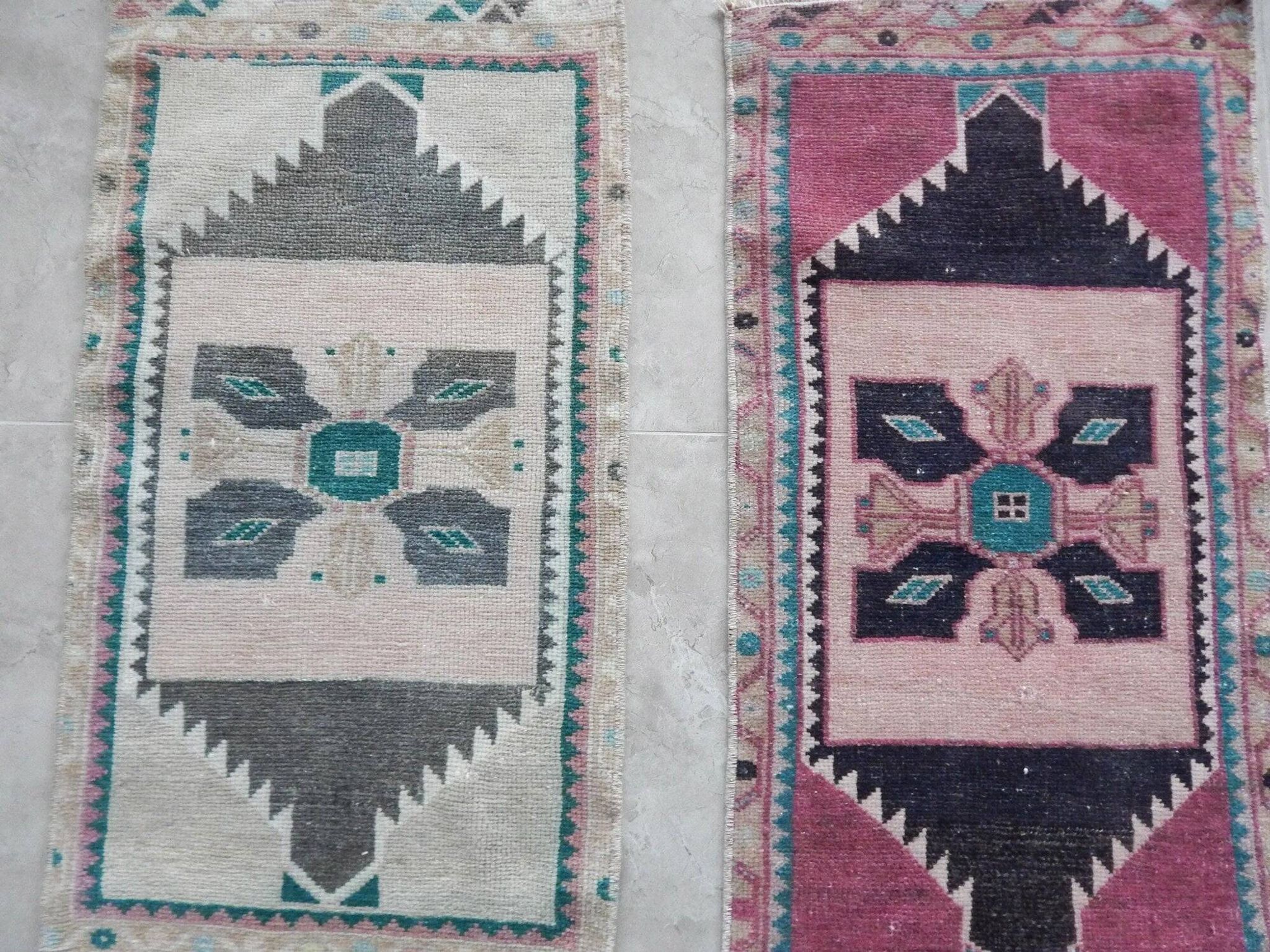 Lot de 2 tapis turcs vintage faits main