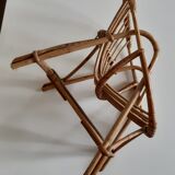 Children's armchair rattan shell, vintage 70s