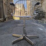 70s chrome metal armchair