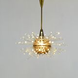Lustre Bakalowits Miracle Sputnik en laiton avec tiges en verre cristal, années 1960