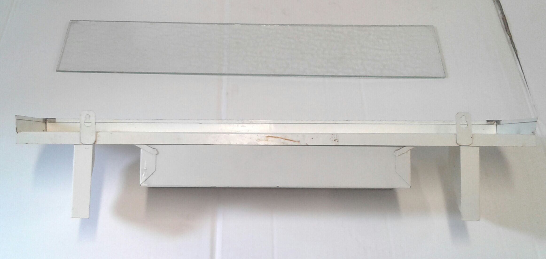 Vintage metal bathroom shelf