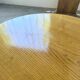 1950s round tripod oak coffee table